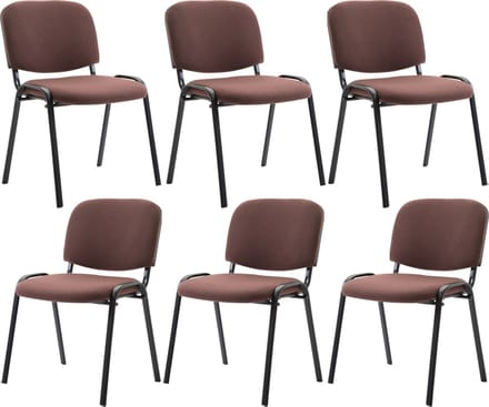 CLP Ken Set van 6 bezoekersstoelen bruin