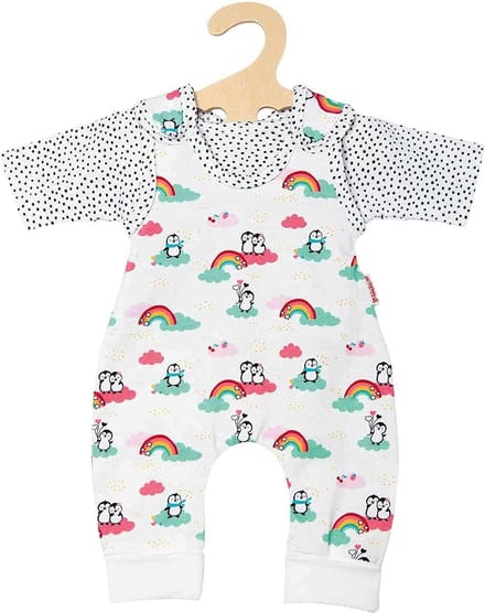 Heless Poppenkledingset Pinguïn Wit/grijs 2-delig