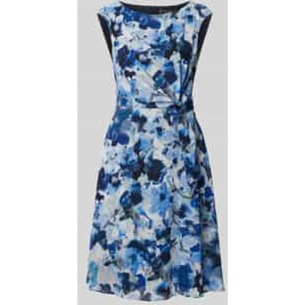 Knielange cocktailjurk met knoopdetail