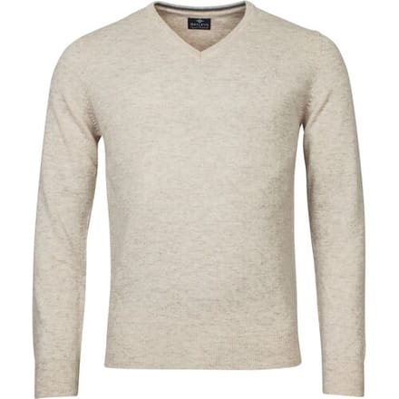Baileys Trui V-Neck Lambswool Uni Color Single Knit Off White / male