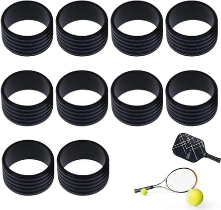 10 stuks - Racket Grip Tape - Tennisracket Grip Tape - Siliconen Grip Retention Ring - Elastische Racket Grip - Zwart