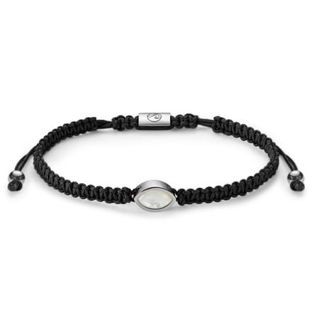 Atlantis | Zwarte Nylon Paarlemoeren Armband