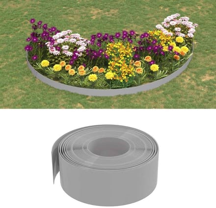 Tuinranden 3 stuks - Gazonranden borders - Bloembedden aanleggen - Flexibel ontwerp - 10 meter - Grijs