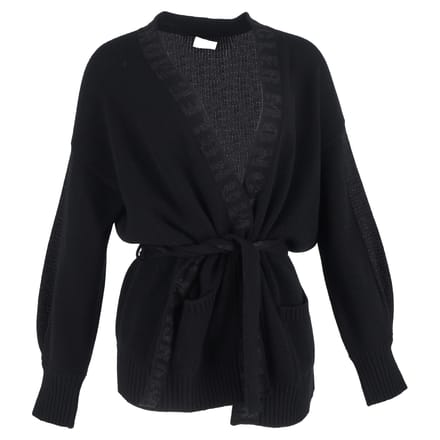 Moncler Robe Cardigan met logo-afwerking in zwarte wol