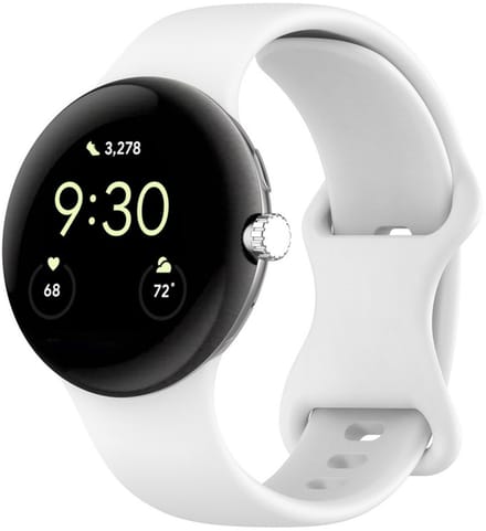 Siliconen bandje - geschikt voor Google Pixel Watch 3 (45 mm) en Pixel Watch 4 (45mm) - druksluiting - wit