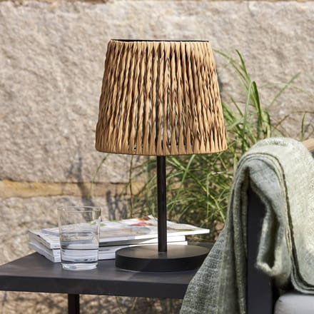 Star Trading solarlamp Cesta, tafellamp, rotan look, bruin, solar, buiten, warm wit, schemersensor, 48 cm