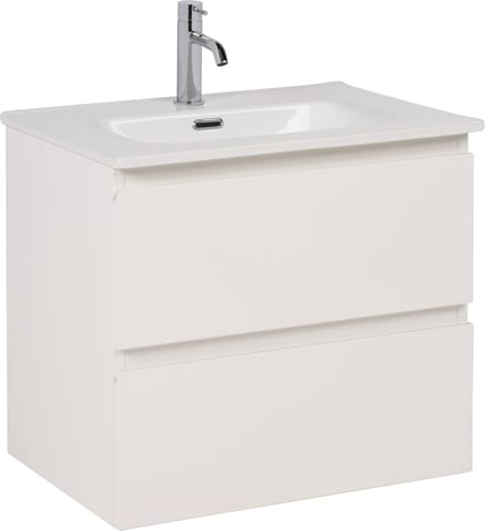 Saqu Arvid badmeubel incl. keramische wastafel 60x47x57cm glans wit