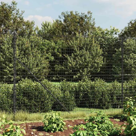 vidaXL - Draadgaashek - met - flens - 1,6x25 - m - antracietkleurig
