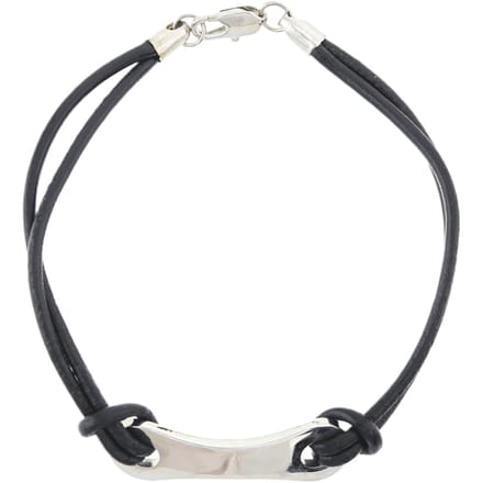 Behave - Leren armband met plaatje - minimal stijl - 18,5 cm