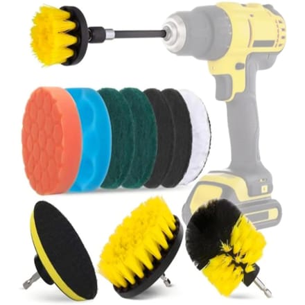 Ensemble de nettoyage de brosse de forage multifonctionnel de 12 pièces avec remplacement de tampon à récurer de brosse à récurer pour multicolore