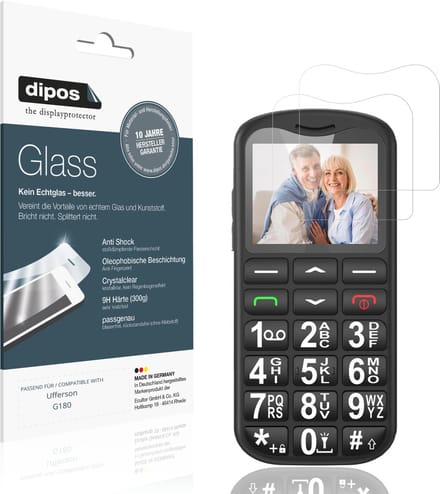 dipos – 2x Pantserfolie geschikt voor Ufferson G180 | 9H Screenprotector