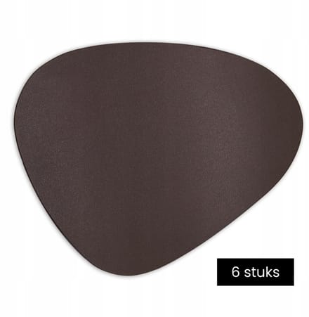 Placemats Set van 6 – Kunststof Tafelonderleggers 35 x 45 cm – Afwasbaar & Hittebestendig – Bruin