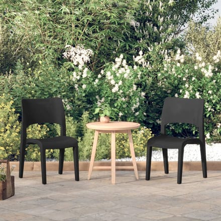 vidaXL - Tuinstoelen - 2 - st - polypropeen - antraciet