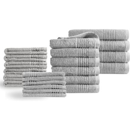 PHLOX Supreme Handdoeken 22 delig set - Zware kwaliteit 600 g/m2 - Lichtgrijs