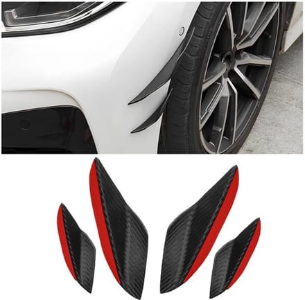 Allecto - Auto Universele Koolstofvezel Voorbumper Spoiler - Rubber