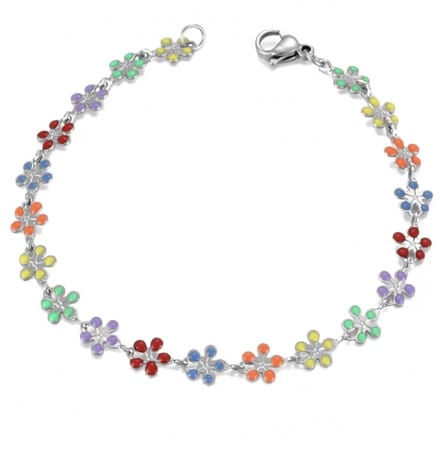Armbandje-Gekleurde bloem-Zooey -16 cm - Charme Bijoux