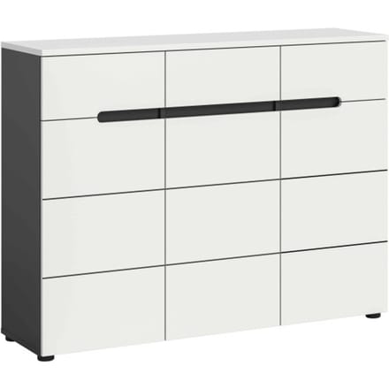 Canu schoenenkast wit NB basaltgrijs NB - 37x120x94cm