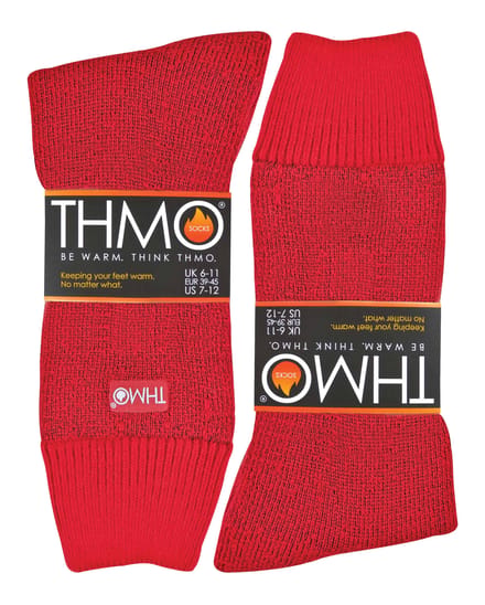 THMO - Fleece gevoerde thermo wintersokken voor heren - Rood