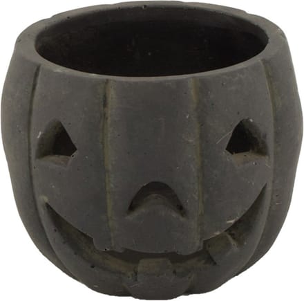 - planter pumpkin cement ø12x9.5cm - black - 12x95x