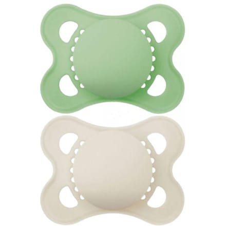Sucettes-MAM 2 Sucettes Original Tendance 2 à 6 Mois (Modèle : Vert et Gris)