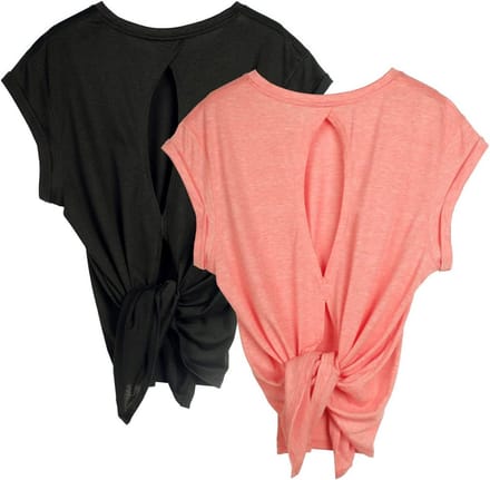 Solidchoice - Set van 2 Yoga T-shirts voor Vrouwen met Open Rug