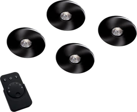 Super Light Emotion Led set van 4 spots met dimmer 12V/15W zwart