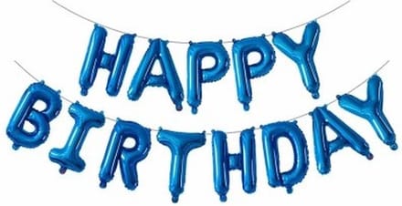 Happy Birthday Folie Ballon - Slinger - Feestversiering - Decoratie - Blauw