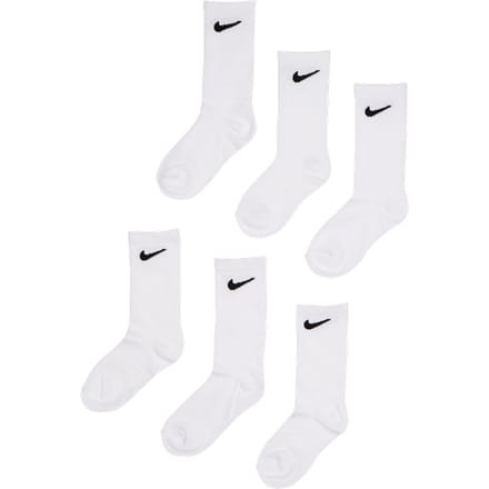 Nike Kids Crew 6 Pack Sokken Unisex - Wit - Maat 23.5 - 27 - Katoen