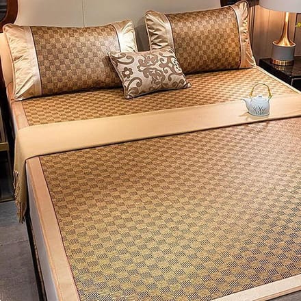 Bamboe Koelmat - Zomer Matras Topper - Koel Slapen - Natuurlijk Ademend - 90 cm - Multi-Color