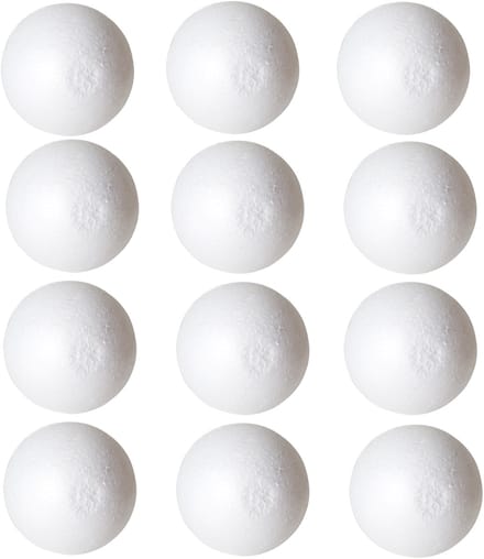 Gerimport Piepschuim bal/bol - 12x - D10 cm - wit - DIY hobby/decoratie bal