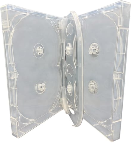Dailygoods- CD/DVD/Blu-ray Case 6-Disc Overlap - 32mm Rug - Transparant - Bescherming - Inlay Artwork - Duurzaam Plastic - Multimedia Opslag