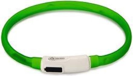 Beeztees Safety Gear halsband met USB aansluiting Dogini groen 35 cm x 10 mm
