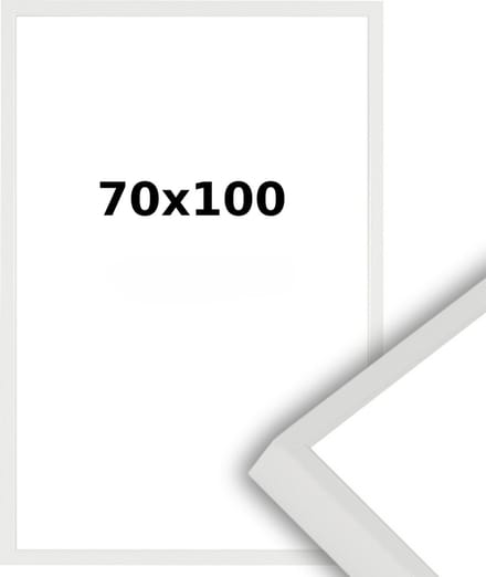 Aluminium Wissellijst 70 x 100 Wit - Ontspiegeld Acrylite - Professional