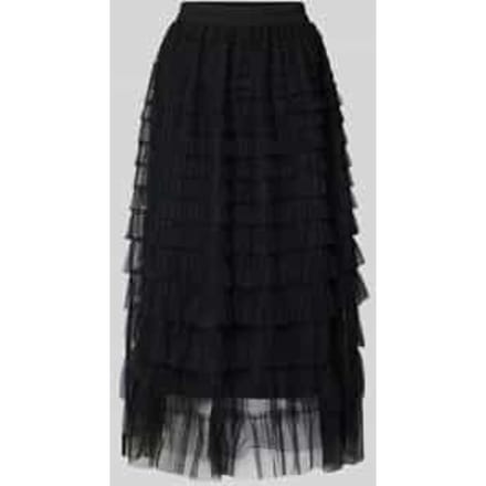 Tulle Tiered Ruffle Midi Skirt
