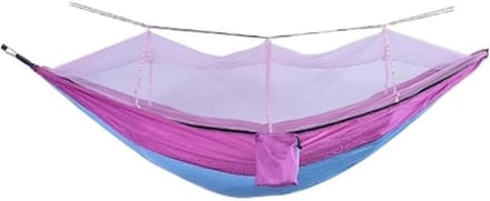 Kampeerhangmat - Nylon Hangmat - Buiten Ontspannen - Met Klamboe - 254 cm - Rood