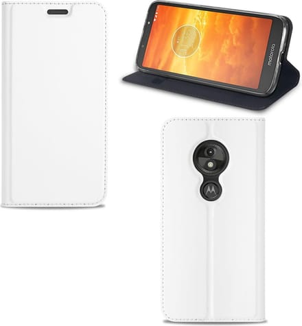 Motorola Moto E5 Play Hoesje Wit met Pashouder