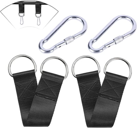 Set van 2 Schommelbevestigingen 30 cm met Karabijnhaken en D-Ringen