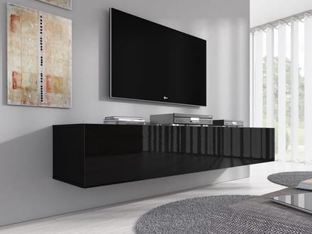 Meubella - TV-Meubel Flame XL - Zwart - 180 cm