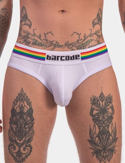 Barcode Berlin Pride Brief White - MAAT XXL - Heren Ondergoed - Slip voor Man - Mannen Brief