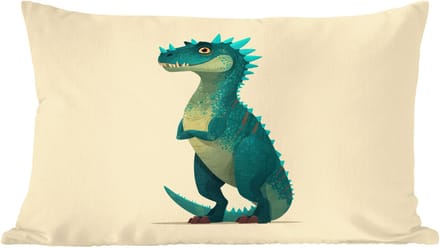 Sierkussens - Kussentjes Woonkamer - 60x40 cm - Dinosaurus - Turquoise - Stekels