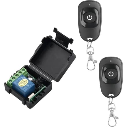 Interrupteur Télécommande Sans Fil Universel DC 12V 1CH Module Récepteur Relais Smart Home Lampe Ventilateur Lumières Interrupteur RF Émetteur Code d'Apprentissage EV1527 black