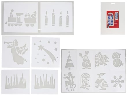Gerimport Kerst raamsjablonen - 14x st - 32 x 28 cm - raamversiering - kerstversiering