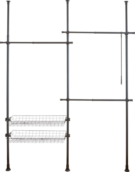 Wenko Kledingrek Herkules Duo 164-215 X 165-300 Cm Rvs Zwart
