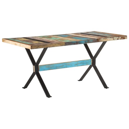 vidaXL - Eettafel - 160x80x76 - cm - massief - gerecycled - hout