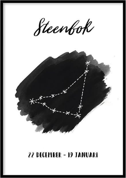 Poster Steenbok Sterrenbeeld - 50x70 cm - Sterrenbeeld Poster - WALLLL