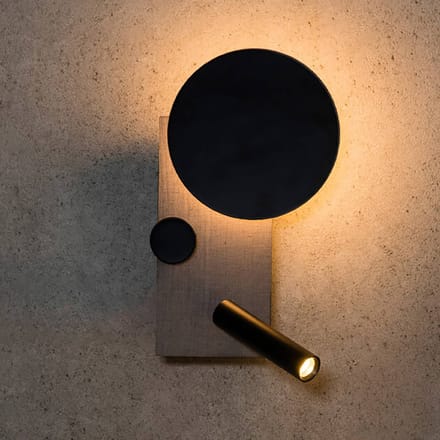 FARO BARCELONA LED wandlamp Klee, grijs, linkervariant