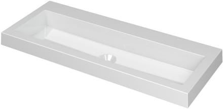 INK Dock Wastafel Polystone Zonder Kraangat - 1000x400x60 mm - Glans Wit