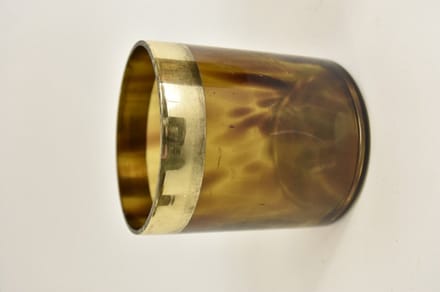 Sfeerlichten - Pc. 1 Glass Vase W/band "leopard" Brown Ø 10x11 Cm