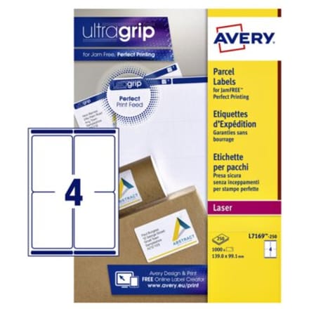 Etiket avery l7169-250 99.1x139mm wit 1000 Etiketten