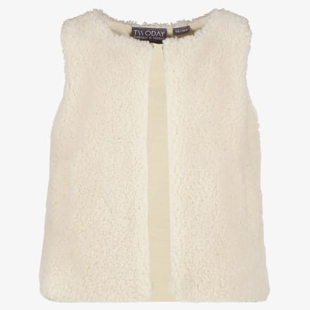 TwoDay meisjes teddy gilet beige - Maat 92